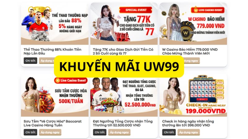 Tổng Hợp khuyến mãi uw99